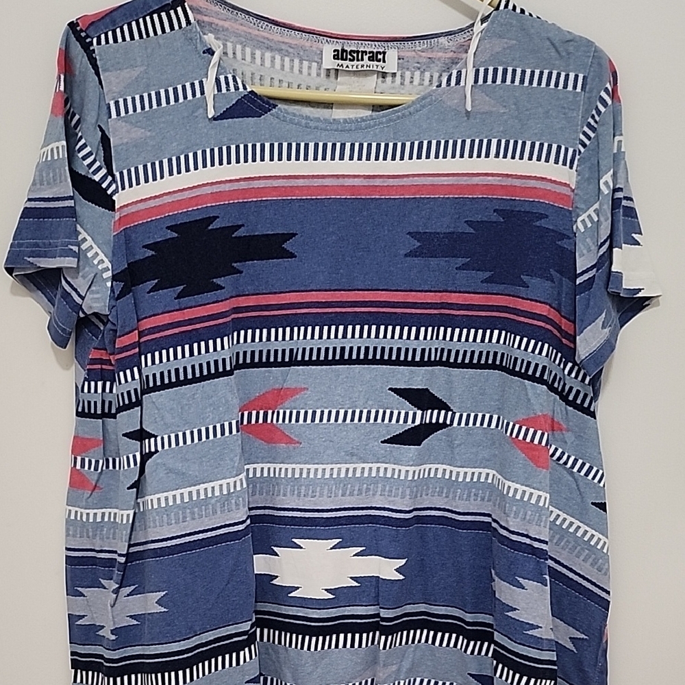Blue and Pink Striped Women's Tee